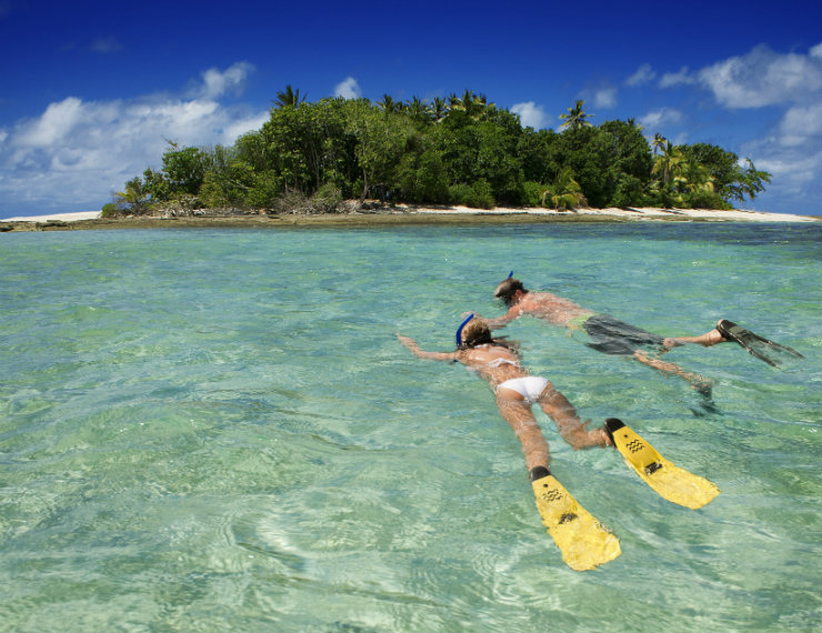 Snorkeling in both Fiji and Tahiti offers superb visibility