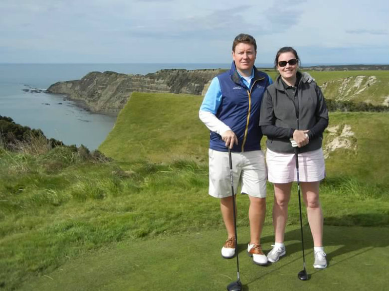 Tom and Holly Playing Golf at Cape Kidnappers