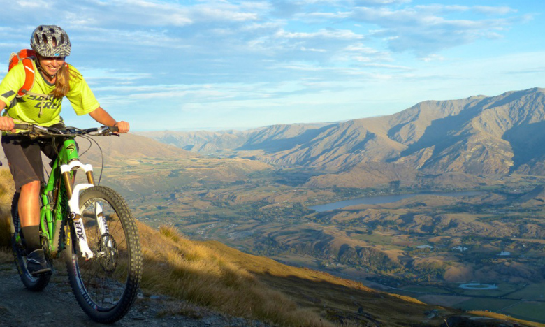 Girl riding Santa Cruz, South Island, New Zealand