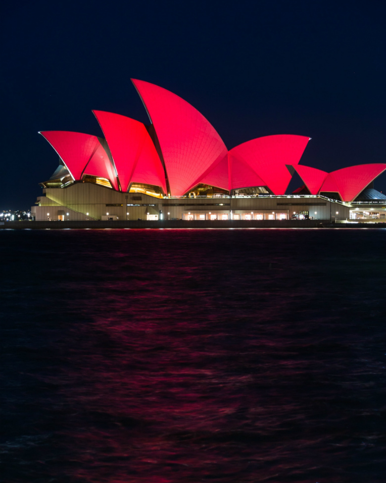 Chinese New Year Red Sails Sydney-Opera House - credit DanielBoud