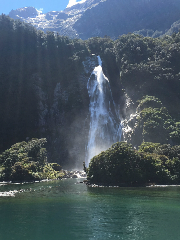 One of the many waterfalls in Fiordland