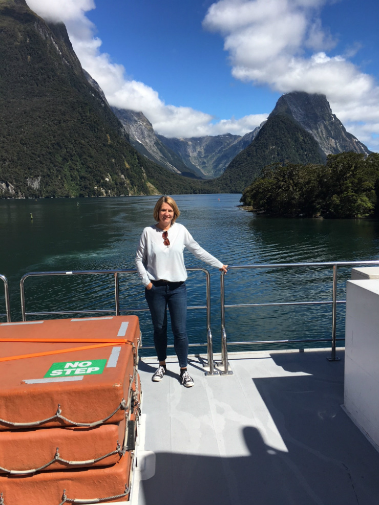 Aboard the Southern Discovery, cruising in Milford Sound