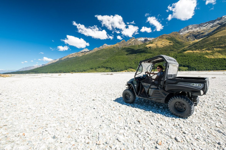 Take your time meandering along the river via an electric 4wd 