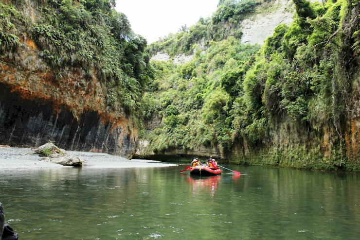 Rafting on a tranquil portion of the river