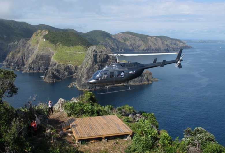 Landing atop Motukokako in the Bay of Islands or better known as Hole in the Rock