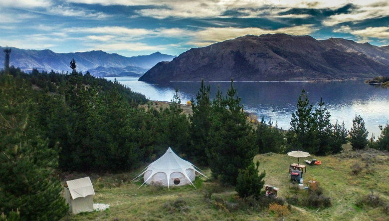 Glamping in style on the shores of Lake Wanaka, New Zealand.