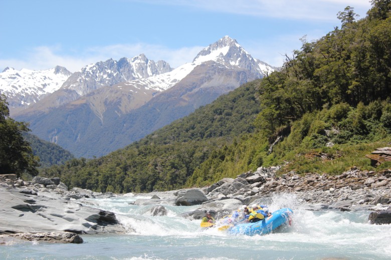 White water and multi day rafting in New Zealand. This is on the West Coast of the South Island.